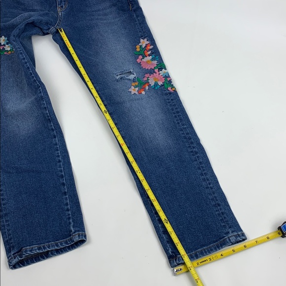 Pilcro and the Letterpress Blue Jeans with Floral Embroidery Cotton Size 5/27 - Picture 16 of 16